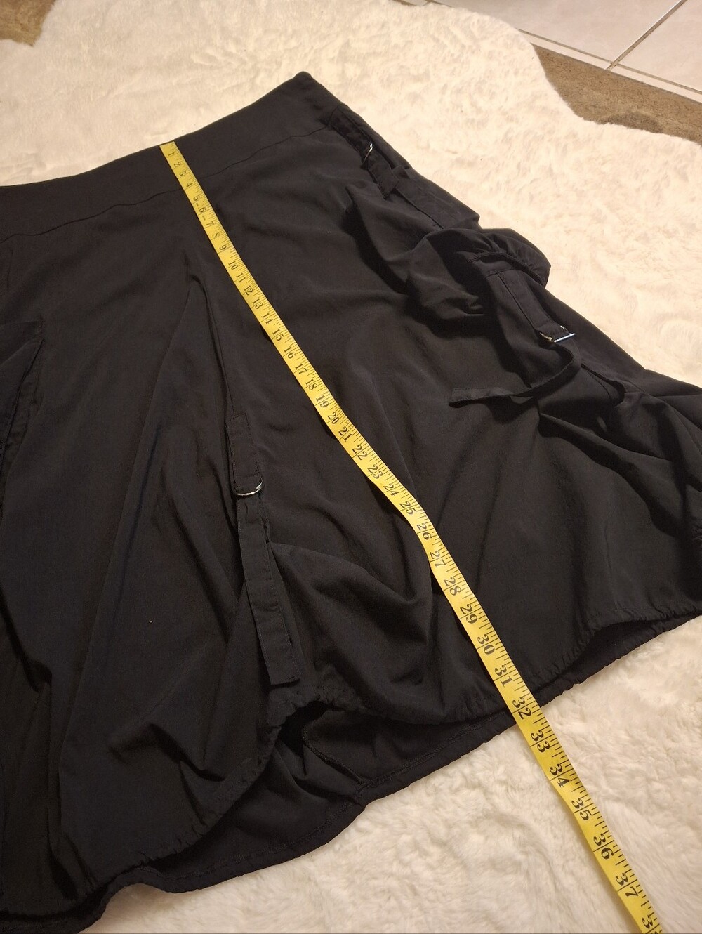 Alison Sheri Black Gothic Utility Skirt D-Ring Pocket Stretch Women Size X-Large - Picture 14 of 16